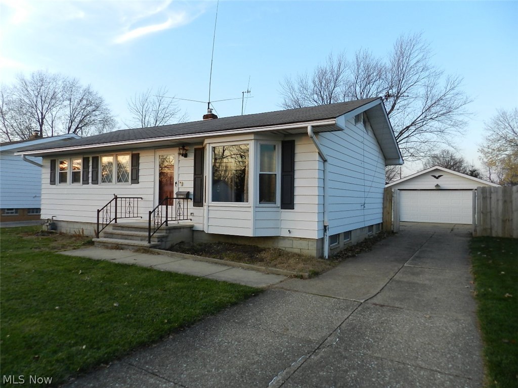 Desirable area w/Berea schools....Vaulted 3 bedroom, 2 full bath ranch home w/partially finished basement, newly fenced lot & a 4 car oversized garage that is perfect for storage, car enthusiast, woodworking, etc!! Well maintained home w/newer vinyl windows, central air for year round comfort, some flooring and stainless appliances, more. Enter to be greeted by hardwood floors and vaulted great room/kitchen area that boast of transom windows for dramatics and natural light filled rooms. Additional bayed out window in dining room. Remodeled bath will charm you! Basement is partially finished and offer addition rec room/possible office or bedroom and full bath...some finishing needed. The private back yard is amazing with full privacy fence and a covered patio for entertaining and relaxing, huge garage with additional covered porch area! Very quiet street and a great home awaits you:)