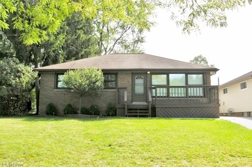 Sharp Brick Ranch in quiet neighborhood & close to shopping & city recreational area. Newer custom kitchen cabinetry w/ceramic floor & granite counters, brand new stainless steel kitchen appliances, and modern electrical fixtures throughout. Beautiful hardwood floors in spacious living rm/dining rm & bedrms. Ceramic main bath w/the needed half bath in lower level. Newer windows, exterior doors & roof. The complete interior has been just painted prior to listing -- all neutral tones. Large rear deck for outdoor living plus a 2.5 car garage w/newer concrete drive & shaded yard. So, when do you want to view??