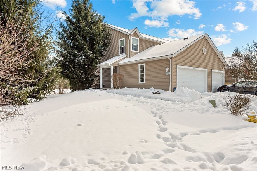 Welcome home to this bright and sunny Copley end unit townhome!  Dont miss this beauty, its one of the most well appointed condos in the community!  Inviting entry with half bath off the foyer leads to the kitchen and great room overlooking a lovely lawn and the pond! Fully applianced and step saving kitchen with plenty of counter space.  The great room boasts gleaming real hardwood floors, a breakfast bar, and huge sliding doors out to your private patio. Upstairs are 2 very nicely sized bedrooms with great closet space and vaulted ceilings. Jack and Jill Full bath with linen storage and entrances from both hallway and master bedroom.  Dont miss the additional living space in the lower level with a fabulously finished rec room/media room and a beautifully remodeled second FULL bath! To top it all, this condo offers a sizable 2 car garage as well. Roof and AC brand new in 2020! This one is a must see!