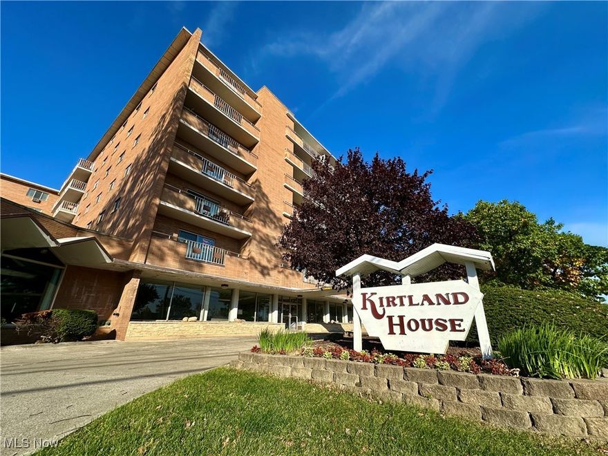 Kirtland House condo! Located in the heart of Lakewood, this updated, one bedroom unit is perfectly appointed. An open concept space with luxury vinyl plank floor in the living and dining area that leads to an inviting 16 X 4 balcony terrace w/ a view of Lake Erie in the distance. The condo also features an updated bathroom, and tasteful kitchen with high-end appliances. The bedroom offers ample space with a double closet and mirrored wardrobe cabinet. Move right in and enjoy everything this well-maintained, owner-occupied building has to offer. Small pets are welcomed! Amenities include: Heated indoor swimming pool, parking (indoor and outdoor options), a party room, 2 laundry rooms on each floor and an assigned storage area. Maintenance fee includes water, sewer, trash and heating. The location is conveniently located to highways, airport and public transportation. Just steps away from all Lakewood has to offer...shopping, restaurants, coffee, parks and Lake Erie. An excellent value for a those seeking no maintenance and convenience of City living.