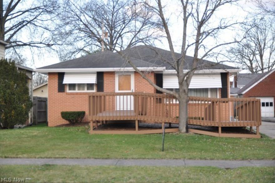 Immaculate, well maintained 2 bedroom brick ranch w/new central air, new garage doors & opener, basement waterproofed, battery back-up on sump pump, new sinks & faucets, hardwood floors, double closets, partially fenced back yard, re-varnished windows, handicap accessible deck & entry, 2 car garage. Must see!