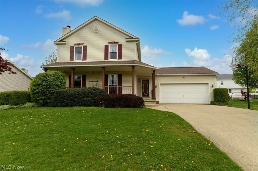 Welcome home to the wonderful 3 bedroom 2.5 bath home with fantastic front porch and 2 car garage! Fantastic floor plan with first floor laundry, cozy fireplace, private back patio and yard! Spacious bayed kitchen with new solid surface countertops! Partially finished basement! Vaulted ceiling in the master bedroom! Updated bathrooms! Newer flooring! Plenty of storage throughout! Newer roof (5-7 years old) and mostly newer windows! Just move in and enjoy! Close to shopping, dining and schools! Schedule your showing quick...before it is gone!