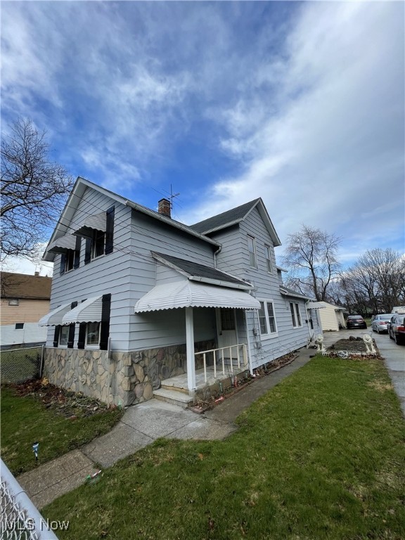 Investors! Duplex! Both units recently renovated. Two bedrooms, one full bathroom. Huge double extra-long lot! Downstairs unit totally redone, renter has lived there for 15 years, rent is $500/Monthly. Upstairs unit is currently vacant and at market rent you could get $800 to $850/Monthly. Two car garage. Partially fenced in yard. Three miles from downtown Cleveland.