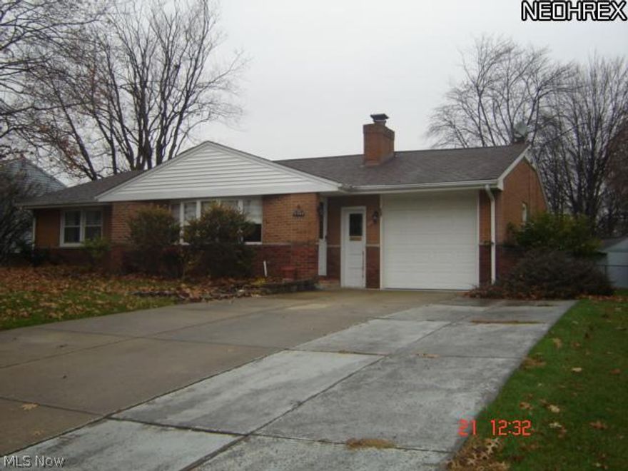 No more steps! Spacious brick ranch with exceptionally large great room that boasts a full wall stone fireplace/ Eat in kitchen with glass sliding door to a covered patio that leads to a very manageable cozy backyard/ Bedroom sizes are generous/ Spacious open hallway/ first floor laundry/attached garage with additional side lot parking/ all major items have been updated including furnace,electrical,roof shingles,windows,sliding glass door,and some newer carpeting/ Low maintenance property. A must see! Call today to schedule your private showing.