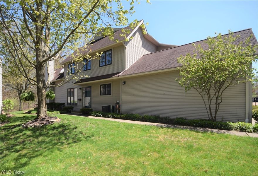 Welcome to 73 Lethbridge Lane in Copley! This extraordinary condo in North Pointe neighborhood has numerous desirable features, both inside and out! Step inside the front door to see the breath-taking living room with incredible Cathedral ceilings; complete with skylights! The living room also has a fireplace, recessed lighting, and sliding glass doors that lead to the back porch that overlooks a beautiful pond. Large eat-in kitchen is bright and cheery with abundant cabinet space. Laundry room, half-bath, and master suite are conveniently located on the main level. Master suite has ample closet space, a full bathroom with double sinks, and sliding glass doors that lead to the back porch. Head upstairs to find a huge loft area that overlooks the living room. Two additional bedrooms and a third bathroom located on the second level. Two-car attached garage is extremely convenient. This home is located in a perfect location – on a quiet street but still has access to numerous shopping cen