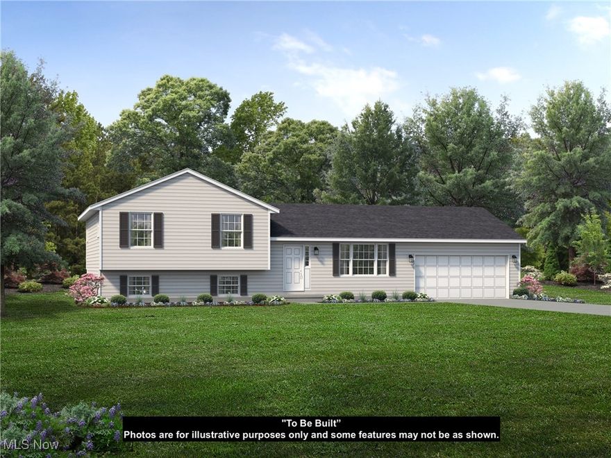 TO BE BUILT,  WAYNE HOMES LEXINGTON III. Take advantage of a rare double lot on 187 Bath St in Elyria and build the popular Lexington III, a bright, open 3-bedroom, 2-bath split-level home offering 1,899 sq. ft. of comfortable living. This thoughtfully designed floor plan welcomes you with a spacious living room and an open-concept kitchen and dining area, perfect for everyday living and hosting. The private owner’s suite includes two closets and a full bath, creating a peaceful retreat tucked away from the secondary bedrooms.

The lower level expands your living space with a large family room, ideal for movie nights, a play area, or a home office. A generous utility room and a 2-car garage add practical convenience and storage. Set on a flat, cleared double lot measuring 100’ x 166’, this location offers ample outdoor space for your future yard, garden, or patio.

Just minutes from downtown Elyria, shopping, schools, and dining, this site also provides quick access to I-90, I-480, and the Ohio Turnpike, perfect for commuting to Cleveland and surrounding areas. Outdoor recreation abounds with Cascade Park, the Black River, and Lake Erie nearby.

Photos are for illustrative purposes only and some features may not be shown as depicted. Other floor plans are available. Pricing is subject to change depending on buyer-selected options and upgrades. Local zoning and building regulations may require the 2 parcels to be combined (lot consolidation) in order to construct a single home across both lots. Buyer is responsible for verifying all zoning, building, utility, and permitting requirements with the City of Elyria.  Build your dream home with confidence; contact us today for details on making the Lexington III yours.