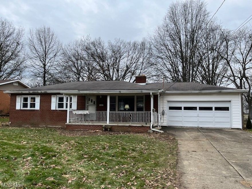 Looking for a ranch with 3 bedrooms and 2 full baths? Newer tilt in windows. Oak hardwood floors. Newer gas furnace and central air. Extra work in 2023 to entire South wall of home, has a guarantee against water leaks in the future. Newer spouting has leaf guard. New commodes in 2023 and new vinyl flooring in both baths and kitchen. Fresh painting throughout the home. Large living room has a fireplace and gorgeous coved ceiling. Large open front porch. Chain link fence surrounds back yard. Concrete driveway.