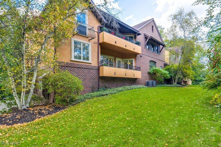 Welcome to this amazing condo with exceptional amenities designed and built by Zablo and Sons. The open concept begins with the formal Dining room with a trayed 'ceiling', crown molding and fluted columns and scratch resistant luxury vinyl flooring. The Great Room has an arched doorway and Transom window. Single French Door to the large deck with nature stone flooring and rod iron railings. The gourmet kitchen is a chefs delight with granite; subway tile back splash; stainless appliances-custom cabinetry by Shrock. Additional walk-in pantry for storage and freezer! Separate dinette and breakfast bar for casual dining and entertaining. Bedrooms are split for privacy-Each offering an abundance of shelving and hanging space. The master bath has 2 sinks; Soaking tub and separate glass shower stall. Laundry room provides yet more storage with tall upper cabinets, counter space, sink, washer, dryer AND beverage refrigerator. Den/office provides plenty of space for working from home. The heated parking garage is well lighted.    Running water. Each owner has 2 parking spots with built in storage units. Take the elevator and/or steps to gain access to the first floor units. The outside offers a park like setting with lush greenery and a stream-yet minutes away from shopping; restaurants; interstate. Call listing agent for additional details.