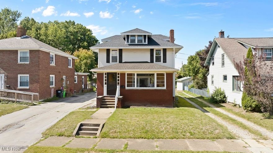 This home has everything to offer! Walk into the front door and be in an enclosed front porch with carpet. Making your way into the large living room with the fireplace natural hardwood floors, and the mounted tv above stay! Make your way into the dining room with hardwood floors as well. The half bath on the first floor is off the dining room and has LVT floor. The kitchen is newer with all new appliances in 2022 with a large pantry! Make your way upstairs and you have three generous sized bedrooms. There is a full bathroom with built-in cabinets. Third floor could be a bonus room, bedroom or a office if need be! Basement has many storage rooms and the laundry room! Updates include roof 2024, blinds 2022, washer/dryer 2022, kitchen appliances 2022, HWT 2023, new sewer stack 2022. Don't miss out on this home!