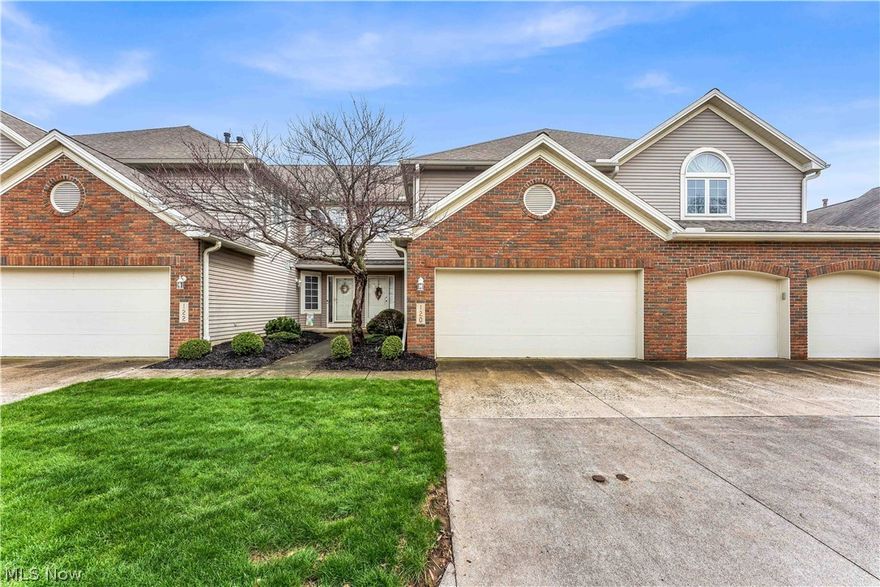 Welcome to this beautifully 2311 SQ Ft townhouse condominium with an open floor plan in Amherst’s desirable English Lakes community. The house features 17 ft ceilings in the massive living room that is enhanced by natural light from all the windows and glass door. From the living room if the weather too warm to enjoy the gas all brick fireplace, step outside to a private, fenced patio—perfect for morning coffee, casual dining, or quiet evening relaxation. The huge 13x21 eat-in kitchen with oak cabinets has an abundance of natural light with a big window overlooking the back yard. The open 2nd dining room area also includes a wet bar. The second floor offers exceptional flexibility with a large loft space overlooking the living room and is ideal for a home office, 3rd bedroom, media room, or reading retreat. The amazing 2nd floor master bedroom has a huge walk-in closet along with a large glamour bathroom. The bathroom includes a soaking tub along with a custom all glass shower. The 2nd bedroom is also located on the 2nd floor with access to a additional full bathroom.  An attached two-car garage adds further convenience. Pride of ownership is seen in this home it shows like a new home and is move in ready. Residents of English Lakes enjoy access to a private community pool and clubhouse, ideal for larger gatherings and seasonal enjoyment. With easy access to the Ohio Turnpike and Route 2, owning this home is a rare opportunity to enjoy low-maintenance living in a beautifully maintained and welcoming neighborhood. This is a must-see home make your appointment soon it won't last long.