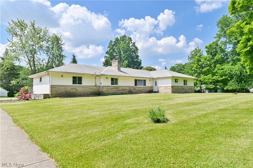 Come and see this private 3 bedroom Ranch home in Willoughby Hills! Upon arrival, you will be greeted with a long private drive
leading to your own personal park like setting. Nestled on almost 3 ACRES of land for your special enjoyment! Once inside, you will find 3 larger sized bedrooms all with hardwood floors, 1 1/2 bathrooms, and a fully finished basement that was recently completed with LVT flooring and features a lovely fireplace. A large, heated three car garage is perfect space for all your hobbies. If that's not enough, there are additional outbuildings providing even more storage space. This property is on multiple parcels and one additional home can be built as well! HVAC is less then 4 years old, updated electrical, bathrooms have been remolded within past 5 years. Driveway has been recently paved within the past 2 years.