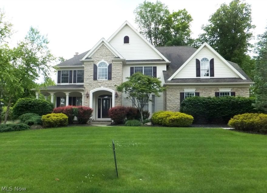 Prestigious craftsman style all brick/stone home with distinctive architecture.  This home features a dramatic two-story foyer with ceramic tile. There is a first floor office that opens to the foyer and the great room.  On the other side of the foyer is the formal dining room. The two-story great room offers a custom stone fireplace and a wall of glass overlooking the wooded rear yard.  The kitchen is wide open to the great room and boasts granite counters and a center island. All appliances stay.  The second floor houses the vaulted master suite with a sitting room and large walk-in closet.  There are three additional bedrooms, two that share a small study.  The basement is finished and includes a full bathroom.  There’s a three-car side load garage and a large patio. Prime location in the Pinestream development!