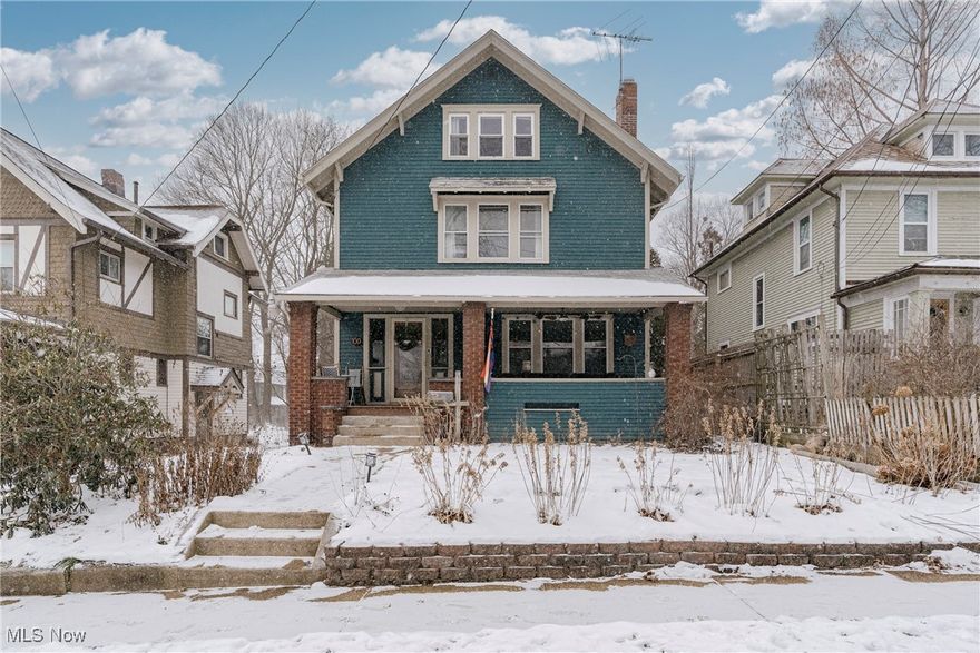 Welcome to 100 Corson Ave — an absolutely amazing and lovingly maintained colonial nestled in the heart of Highland Square, one of Akron’s most vibrant and family-friendly neighborhoods. From the moment you arrive, the welcoming front porch sets the tone for this character-filled home. Inside, you’ll be greeted by a stunning parlor and foyer showcasing a beautiful original wood staircase, rich woodwork, hardwood floors, and timeless details like leaded and stained glass throughout. The parlor flows effortlessly into the sun-filled living room, where an original fireplace creates a warm gathering space for family nights and entertaining. The living room opens to the formal dining room, highlighted by a classic box-beam ceiling and built-in shelving, making it perfect for hosting holidays and everyday meals alike. The adjacent kitchen blends charm and function with two-tone cabinetry, a full suite of appliances, and a tile backsplash. Just off the kitchen, a cozy mudroom/pantry adds everyday convenience and provides access to a full bathroom and the backyard. Upstairs, the second floor offers three bedrooms, all with hardwood flooring. The primary bedroom is a true retreat, featuring an elegant fireplace and a huge walk-in closet. One of the additional bedrooms opens to a charming sunroom, ideal for a playroom, reading nook, or home office. A full bathroom completes this level. The upper floor expands your living space with a spacious fourth bedroom and a flexible bonus area currently set up as a studio—perfect for a creative space. Additional highlights include a full unfinished basement with laundry and ample storage, a tranquil back deck for relaxing evenings, and a detached one-car garage. All of this is just a couple blocks from Highland Square’s popular shops, restaurants, and community amenities, offering the perfect blend of charm, space, and walkable lifestyle. This is a truly special home—full of warmth, character, and room to grow.