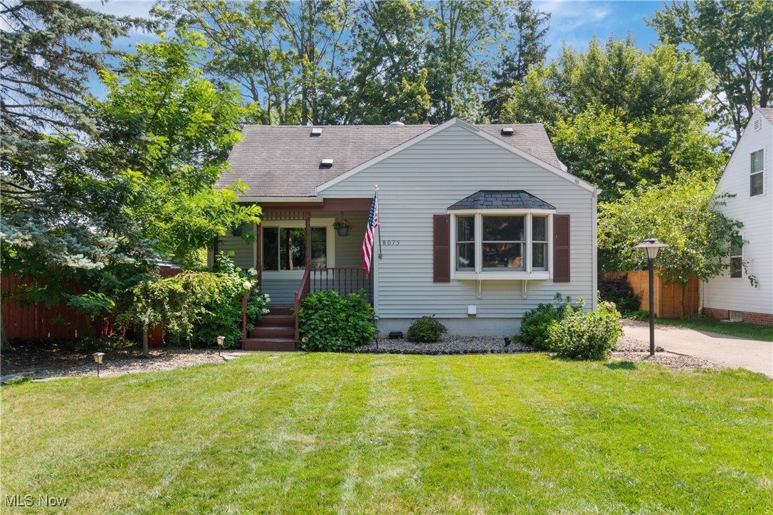 Welcome to 8075 Olmway Avenue, a charming Cape Cod nestled in the heart of Olmsted Falls, just a short walk to local restaurants, shops, and all the community amenities! This beautifully maintained home features 3 bedrooms, 2 full bathrooms, and undeniable curb appeal. Step inside to an open-concept layout that seamlessly connects the kitchen and living room, creating a perfect space for everyday living and entertaining. The kitchen has plenty of cabinetry, a large island, and convenient double wall ovens. Just off the kitchen, you’ll find the dining area and a flexible bonus space that is ideal for a home office, second living area, or hobby space. The spacious first-floor primary suite offers an ensuite bathroom, while upstairs you’ll find two additional bedrooms and a second full bath. The finished basement expands your living space with a large rec room and a wet bar, providing the perfect place for game nights and gatherings. The backyard is perfect for outdoor living with a large stamped patio and low-maintenance landscaping.