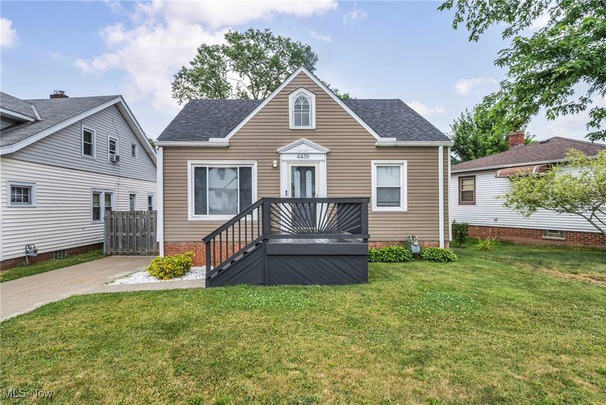 Welcome to 4439 Woodway Rd!  This charming cape code is located in a quiet neighborhood in Parma, OH. The home features 3 bedrooms with 2 of the bedrooms on the main floor, 1 full bath, 1-car garage and half-finished basement. In 2020, the roof was replaced with a complete tear off and a new exterior vinyl siding was installed. The A/C was replaced around 2021. The large backyard is fully fenced in for privacy and features a detached covered patio for your outdoor enjoyment. This home is located within 5 minutes of I-480 and a quick 15-minute drive to Downtown Cleveland. Don’t miss the chance to make this house your home. Make your showing appointment today!