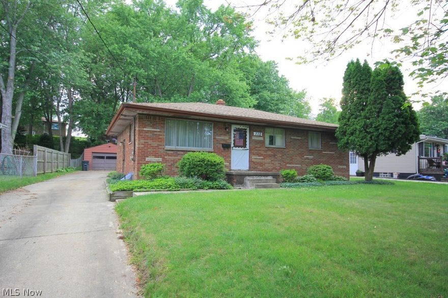 Well Maintained Ellet Brick Ranch. 3 bedroom one floor living. Nice size landscaped lot. Galley Kitchen open to dining area with sliders to a beautifully enclosed sunroom. Roof only 2 years old. Large full basement with partially finished Recreation Room and an additional room that could be office or 4th bedroom. Waterproofed basement in 2014 with new sump pump. This home is just waiting for some interior touches. Great location! Call for your appointment today.