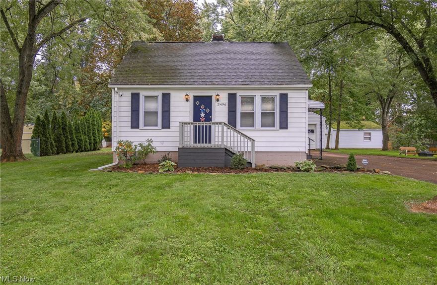 Welcome home to 3496 Herbert Street! This adorable cape cod sits on a spacious .65 acre lot and boasts 3 bedrooms, 1 bathroom, and garage space for 3 cars! Your remodeled kitchen features a dinette area along with a new range and refrigerator (2022). Two bedrooms conveniently located on the main level along with your living room and remodeled full bathroom. Venture up the stairs sitting off the living room to find your spacious owner's bedroom on the upper level. Enjoy entertaining in your private treed backyard. The oversized space includes a fire pit, 1 car garage, and additional 2 car garage. Home backs up to Lions Community Park with your own private entry path! New security system with 6 cameras. HWT 2021. Samsung washer/dryer, Samsung TVs, & TV mounts convey. 1 yr home warranty included for your peace of mind. Don't miss your opportunity to own this home. Schedule your private viewing today!