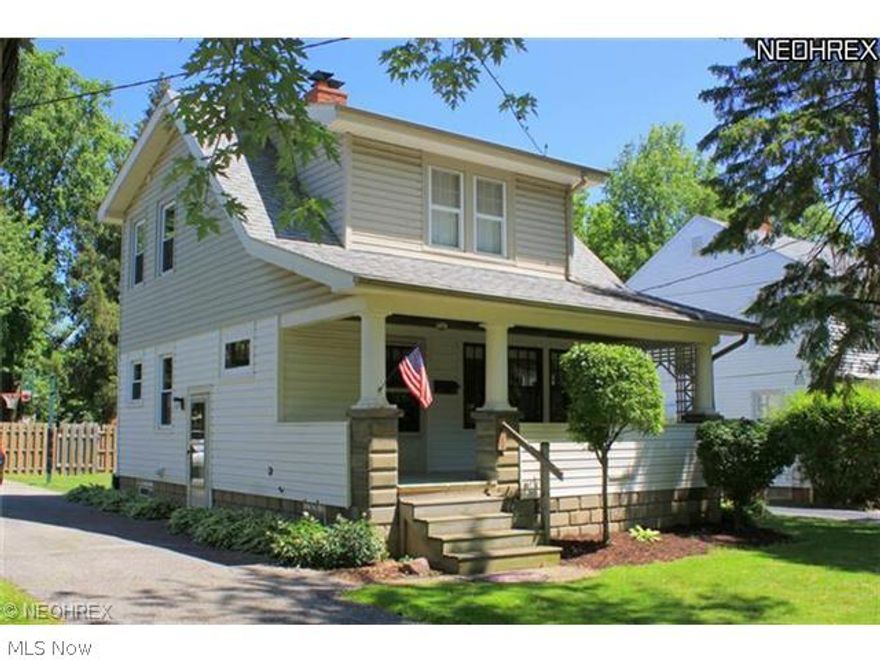 Welcome home to this charming, tastefully updated Colonial! There’s no shortage of appealing character and natural light in this home! Refinished hardwood floors throughout. Living Room features a beautiful brick fireplace with original wood mantle finished to perfection. The Living Room walks out to a dream-like front porch that’s perfect for relaxing on a gorgeous day. Enjoy a quaint walkout to additional porch area off the second bedroom for a relaxing get-away overlooking the backyard. Kitchen features a sizable walk-in pantry with updated cabinetry, countertops and ceramic tile offering an abundance of additional storage and countertop space. Updates include new furnace and AC (2012); Bathroom completely remodeled (2011); Newly paved driveway (2009); exceptionally large yard with newly installed full wood privacy fence (2009); Newer roof and windows (2006); Basement offers Nature Stone flooring throughout with 2 cold storage rooms. Schedule a showing today!