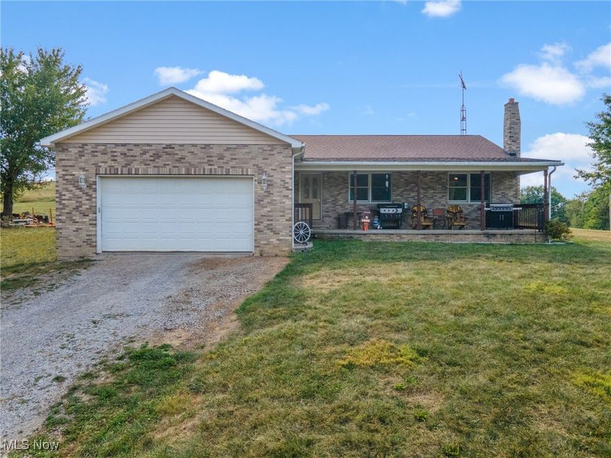 Don't be fooled by the outside appearance - this ranch is much larger than it seems!! With 3 bedrooms, 3 baths, and a finished basement with potential for 2 additional bedrooms, it's a must-see! The property also boasts a 28'x56' garage/shop, a 32'x48' barn, and a 24'x24' barn for your animals on 5 acres. Step inside to discover a spacious kitchen with ample counter and cabinet space, a large dining area with French doors, and a welcoming living room. The 4 bedrooms and two full baths with new laminate flooring are down the hallway. Downstairs, the large rec room with a wood-burning fireplace is perfect for entertaining, along with two additional rooms and a full bathroom that provides a walk-up to the attached garage.
