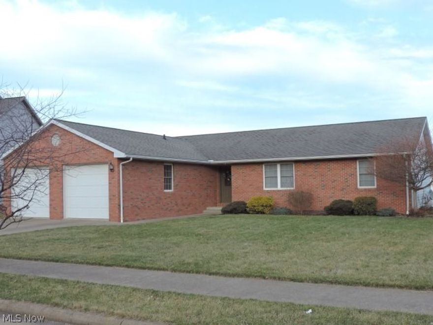Spacious brick and vinyl Ranch. Lots of storage space in this well-maintained home. Open floor plan with kitchen, dining room and living room. Master bedroom has 2 walk-in closets. First floor laundry/mudroom. Covered patio off of dining area overlooking the vinyl fenced back yard. Some new light fixtures and new floor in master bath. Great floor plan. Master suite separated from 2 bedrooms and guest bath on other side of home.