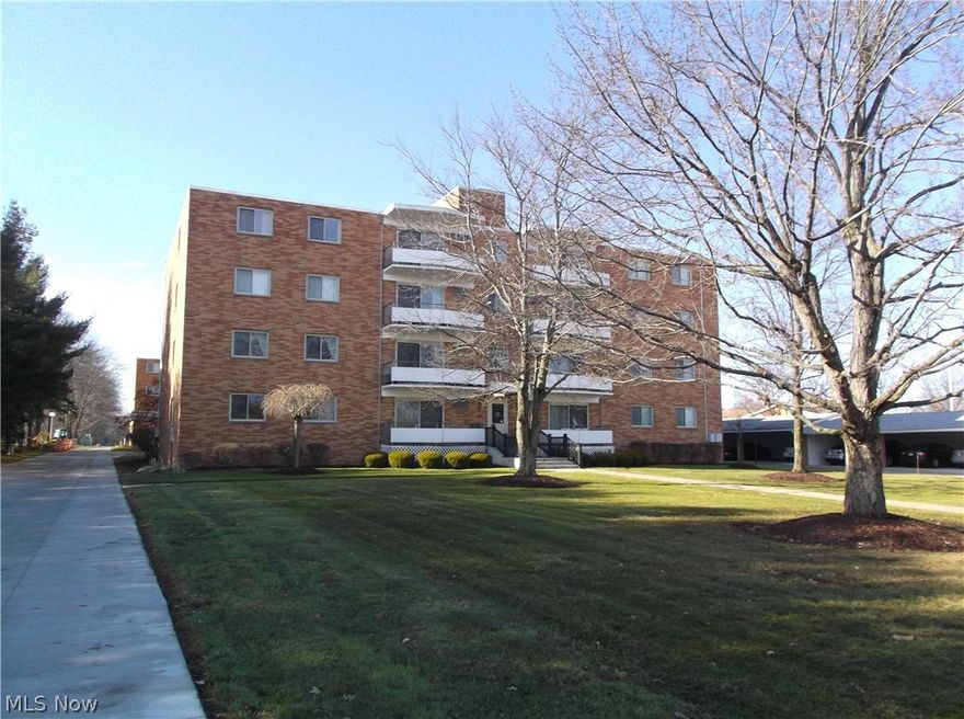 Don't miss this 2 bedroom, 2 bathroom condominium in a well maintained secured building with elevators and laundry on each floor!  One floor living .. spacious light filled L-shaped dining and living rooms open to the updated kitchen and large 75' balcony with treetop views and evening sunsets!  A bright master bedroom suite features a large walk in closet and attached 1/2 bath.  Steps away is the full bath...both baths offer new vanities, fixtures, lighting and tile work.  The second bedroom is ample sized with a double closet.  A galley style kitchen features new counters, sink, faucet and range hood and includes all appliances.  Additional improvements include:  Newer carpet; hvac; blinds; and, paint.  Easy same floor access to the laundry, elevator and storage unit. Another storage unit is included in the garage space. Additionally, there is a common party room on the second floor, convenient for entertaining.  Maintenance fee covers gas heat, water, sewer and snow and trash remova