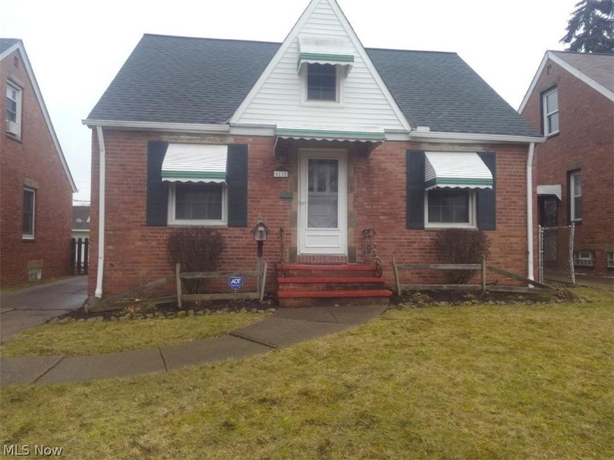 Solid home, near Marymount hospital, brick 3/4 bedroom, nice looking roof, vinyl windows, updated furnace, needs minor tlc(paint and carpet mainly). Owner is selling as is, buyer must assume Garfield Heights P.O.S inspection. Won't last long, act fast.