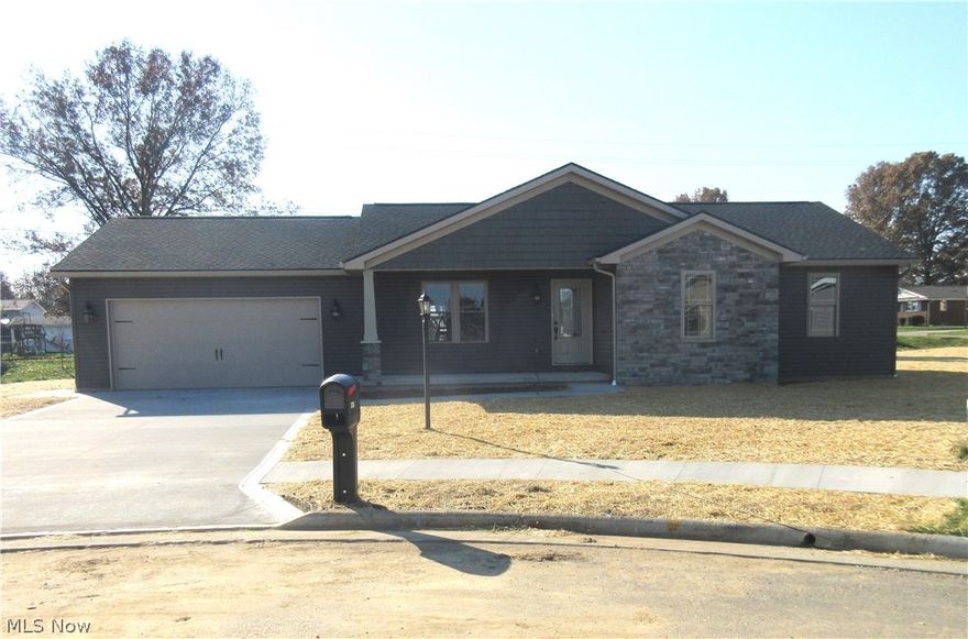 Brand new quality built vinyl sided ranch.  Open floor plan.  First floor laundry room.  Covered rear patio.  Full basement.  2 car attached garage.  Excellent south side location.  Taxes reflect the land only.  Built by Lawver Construction.