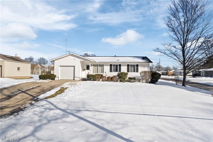 Discover the perfect blend of comfort and convenience in this charming 3-bedroom (4th in basement) Barberton ranch. Just minutes from local restaurants and grocery stores as well as easy access to route 21. Situated on a prime corner lot, this home welcomes you with an expansive living area that flows seamlessly into a spacious, open-concept Eat-in kitchen—complete with quality wood cabinetry and plenty of room for the home chef to create.The main floor is designed for easy, one-level living, but the surprises continue downstairs. The finished basement space significantly expands your square footage, offering a flexible bonus space perfect for a home theater, gym, or play area, alongside a second full bathroom for added convenience. Step outside to find your own outdoor oasis; the large, private backyard provides a rare amount of green space for gardening or entertaining, complemented by the convenience of a 1-car attached garage. Whether you are a first-time buyer looking for a solid start or seeking the ease of downsizing to a ranch, this home on Taylor Road offers the space, location, and quality you’ve been searching for.