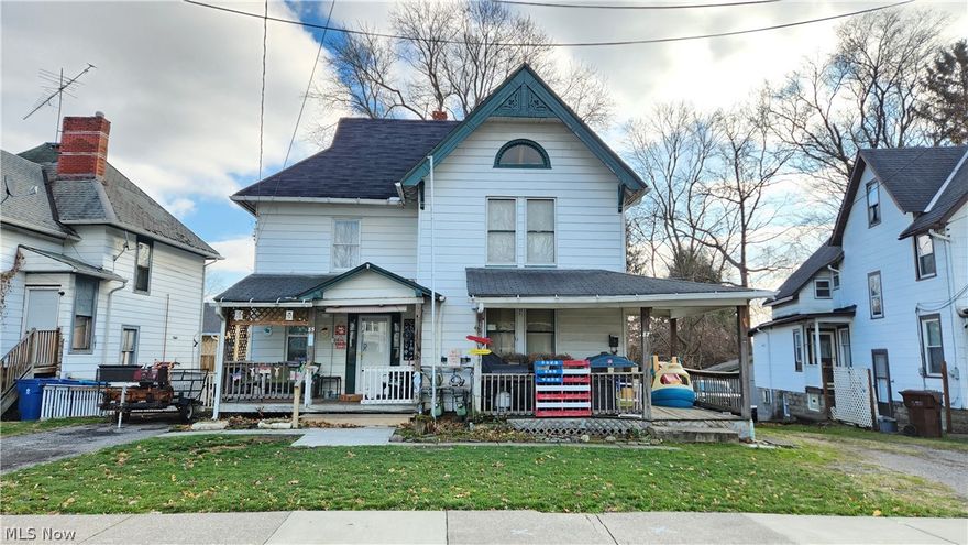 Large side by side duplex in a great part of Painesville! One side is tenant occupied and the other is vacant with demo/renovations started. Long time tenant wants to stay and no lease is currently in place.  Both units are 2 bed and 1 full bath. Great opportunity for an investor or owner occupant with skills to finish one side while having a tenant in the other