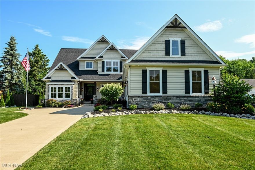 Luxury 4 bedroom, 4.5 bath modern farmhouse custom built home in 2019. This stunning property offers exceptional design and comfort with a first floor master suite and a second bedroom with en-suite bath on the main level. Elegant architectural details include vaulted and tray ceilings throughout. The home features two full kitchens, ideal for entertaining or multi-generational living, along with a finished basement that expands your living and recreation space. Outdoors, enjoy a beautifully fenced backyard, covered porch and patio, and a professionally landscaped setting that showcases a semi in-ground swimming pool and a private basketball court. Perfect for both relaxation and entertaining, this home combines luxury finishes with thoughtful amenities inside and out. Schedule your private tour today.