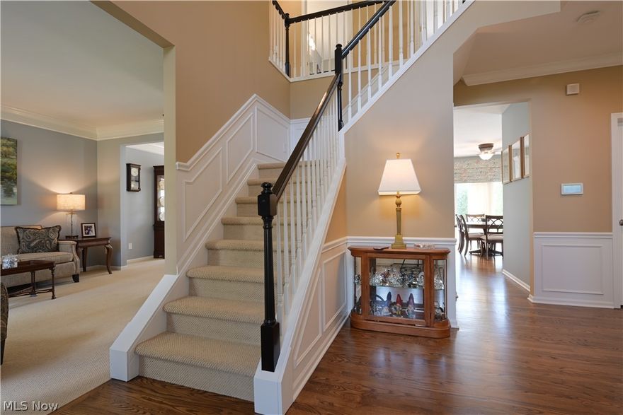 Welcome home! 2628 Seton Dr - in sought after Bentley Park development (Pulte's Baybrook II model). This
fully updated & meticulously maintained 4 bedroom home - with fantastic curb appeal- offers a blend of style
- functionality & is ready to move right in.
 Enter the custom front door (2018) into two-story foyer - refinished wood flooring - gorgeous trim work - &
impressive staircase. Enjoy a large - bright formal living room - formal dining room - gorgeous trim worknewer high-end quality carpet- custom drapes. Fully updated kitchen (2022) with Cambria Berwyn quartz
countertops, white cabinets, an impressive large island, high-end stainless appliances, refinished hardwood
flooring & new sliding door - casement window (2021). Relax in the adjacent spacious & sun-filled - sunken
family room (10ft ceiling) - with gas fireplace. Updated powder room. All bedrooms are located on the second
floor. Spacious master bedroom has vaulted ceiling, 2 walk-in closets, glamour bath with soaking tub. Three
other bedrooms & large bathroom with double vanity. Enjoy your convenient & spacious laundry room on
2nd floor. Huge basement - 9 ft ceiling- plumbed in ready for full bathroom. Impressive - oversized 3 car
garage with professionally installed Penntek polyuera-polyspartic garage floor coating- new Haas insulated
garage doors (2018)- & hot & cold water hydrant. Enjoy your beautifully landscaped yard retreat -with
stamped concrete patio for relaxation & entertaining. New driveway (2020)- new roof (2020). Home has
loads of upgrades throughout- see attached supplement. Amazing Avon schools. Conveniently located near
Avon Commons, Crocker Park & all major freeways.