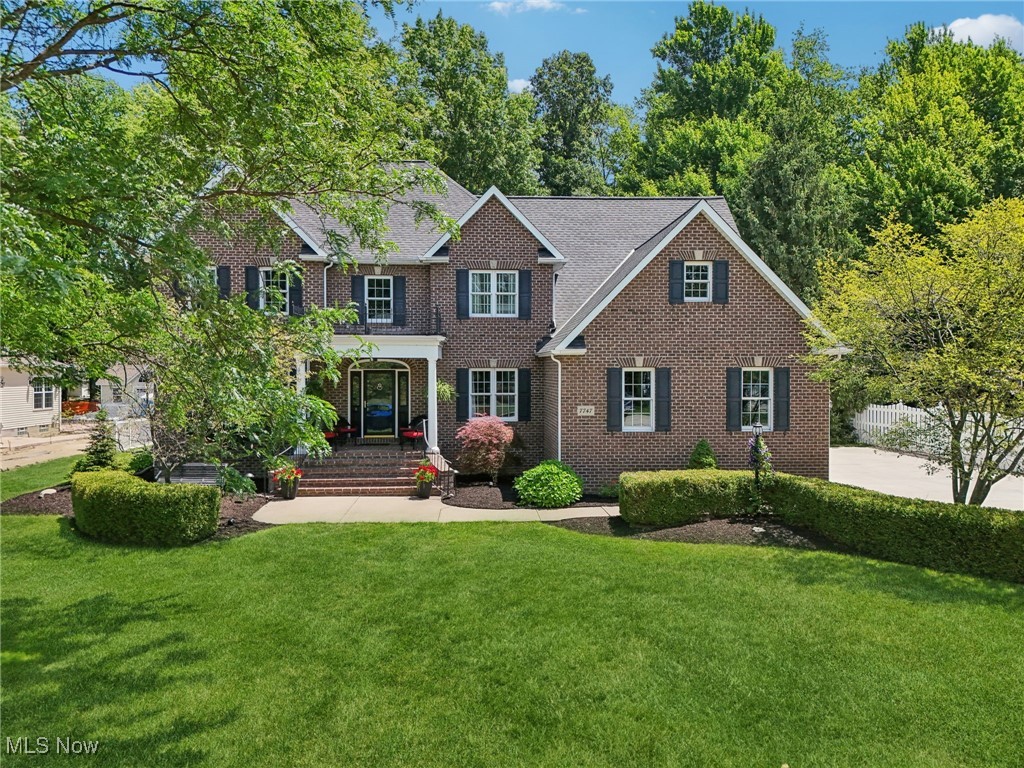 Custom Designed Colonial with a True In-Law Suite Nestled in Raintree Park. The main house consists of 4 bedrooms & 4 full bathrooms. Enjoy the expansive remodeled designer kitchen that is perfect for entertaining with large center walnut island & breakfast bar, granite countertops, stainless appliances, pantry and over/under cabinet lighting. Vaulted dinette w/triple doors that open to rear deck & private back yard. 28’ x 17’ family rm featuring custom walnut/marble gas fireplace, lighted crown molding & floor to ceiling bay windows. Full bathroom & laundry room complete 1st floor. Beautiful hardwood flooring thru foyer, office, kitchen & dinette. 2 story foyer featuring dual staircase & wainscoting. Office w/French doors, transom windows, crown molding & closet making it ideal as a work-from-home space or optional bdrm. Enjoy the formal living/dining rm w/crown molding & tray ceiling. 2nd level offers spacious primary suite which features gas fireplace, coffered ceiling, walk-in & single closet & access to private reading loft. Updated spa bath w/jacuzzi tub, walk-in shower & heated marble floor. 2 oversized bedrooms w/coffered ceilings & walk in closets. 4th bed w/carpet 2025. Full bathroom. Finished storage rooms & unfinished large bonus rm w/heat/electric. Finished lower level remodeled in 2023 includes private entrance, workout rm, full bath & large rec rm plumbed for wet bar. 3 car heated garage-hot/cold water & entrance to both basements. The In-Law Suite offers a private & side entrance, New Carpeting, full eat in kitchen, Living rm. w/gas fireplace, bedroom, full bath/laundry room and full basement. This wonderful multi-generational home is nestled in .5 acre lot w/irrigation system & custom landscape lighting. Roof ’24, Driveway ’23. Countless updates plus Central Vacuum, 9' + ceilings on 1st floor. Rear Fire Pit Next to Shed w/electric Agent Owned.