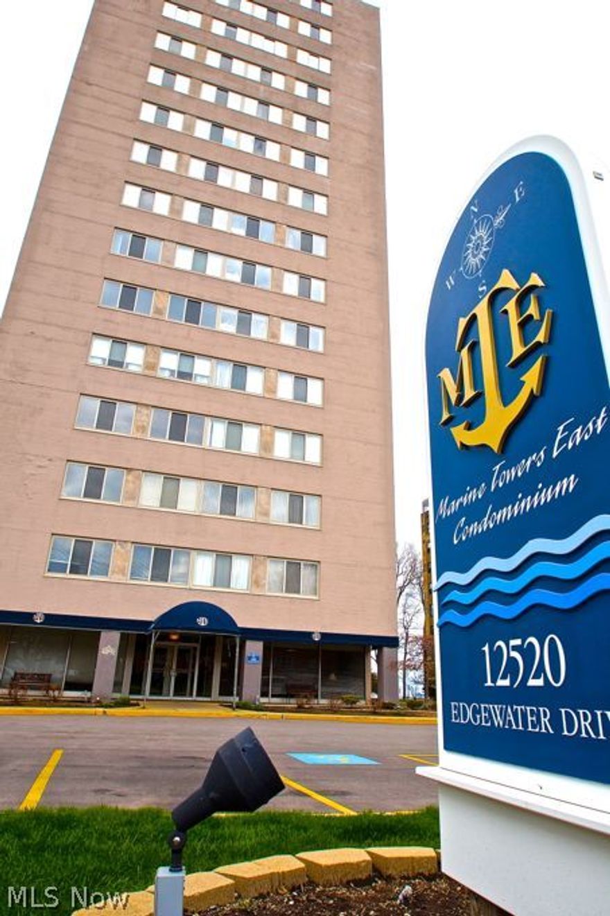 Imagine being on vacation every day of your life!  Some of the best views of Lake Erie in Cleveland.  True water front living at a price you can't beat.  This spectacular condo is ready for you to make it yours.  2 full baths!  Master suite with huge walk in closet and fabulous full bath attached.   The large living room is open to the dining room plus a four-seasons sun room with fabulous views of Lake Erie and Downtown Cleveland.  Imagine relaxing in your sun room while you watch the sunset over the lake.  The second bedroom is a perfect size for your guest room or a office.  Two built-in bookshelves swing open to closets....very cool!  How can this get any better?  This fantastic condo community has an in-ground, private swimming pool on the shore of Lake Erie.  Talk about a dream!  This fabulous lake front condo is ready for you!