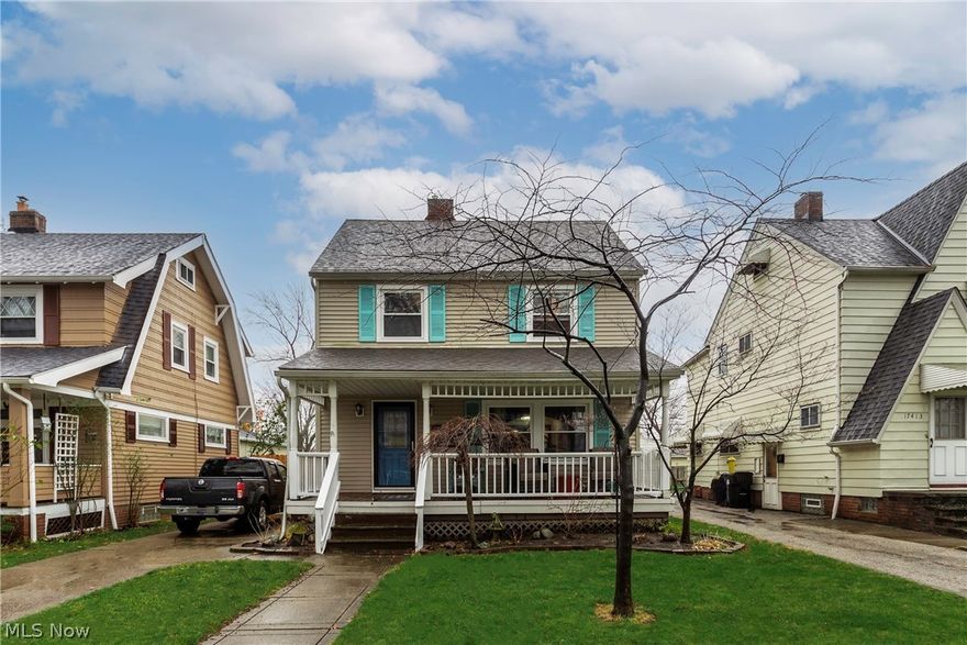 Welcome home to 17409 Milburn Ave in the beautiful neighborhood of Kamms Corner!  Only 15 minutes to downtown Cleveland and a short drive or bike ride to Lakewood (with newly added bike lanes on Triskett), this property has it all!  Take advantage of the many efficiency updates done to this property including new windows, the addition of a large bay window, and new blown insulation, all while maintaining the original charm of this 1930s Colonial.  This home boasts many unique features hard to come by in this area including a half bath on the main floor, first floor laundry right off the rear entrance, and a partially finished basement!  But what really sets this property apart is the large master bedroom with skylights, three closets including a walk-in, and an en-suite bathroom including a jetted tub, standing shower, and two vanities!  Walking outside, past the new driveway gate and new two car garage, you’ll be submerged in an oasis rare in Cleveland including a pool with attached deck, dedicated space for a fire pit, and perennial garden with a pond!  All of this in close proximity to multiple Metropark entrances, multiple hospitals, family owned restaurants and coffee shops, and so much more!  Home Warranty Included!