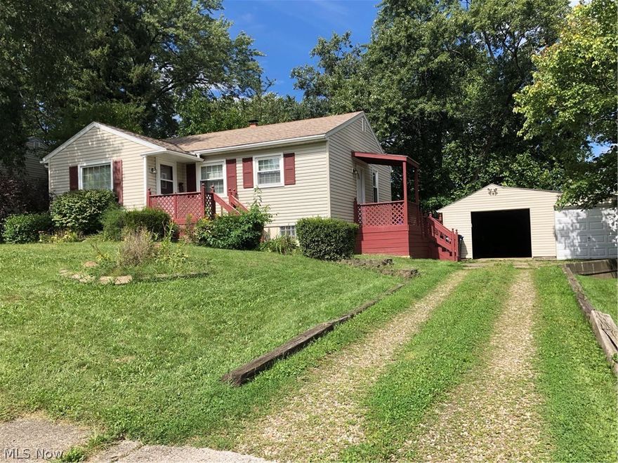 Adorable 2 bedroom ranch home available for Sale! Huge deck and a fenced yard. Eat in kitchen and nicely sized bedrooms.  Updates include Newer Roof, Siding,
Windows, Glass Block. Conveniently located near shopping, restaurants, transportation, and  great park with pond and walking trails.