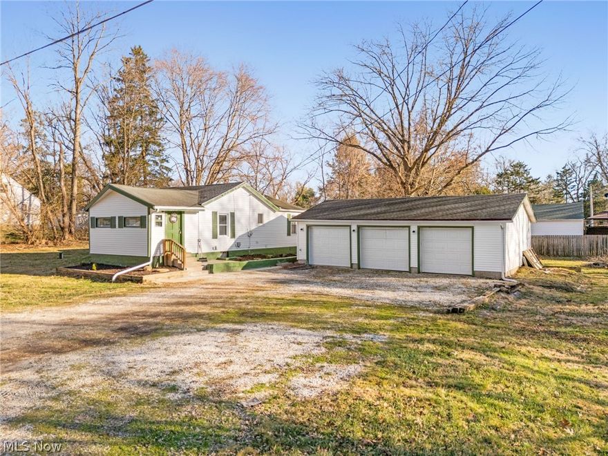 Single-floor living… with a 3-car garage… on just over half an acre… in Green Local Schools… for under $200k?! Yes, you read that right! Conveniently located just minutes from Portage Lakes, restaurants, shopping, and more, this charming 3-bedroom, 2-bathroom ranch offers comfort, character, and incredible value. Upon entering, you’ll immediately notice the vaulted ceilings featuring warm wood finishes that create a welcoming atmosphere in the living room. Just down the hall, you’ll find laundry hookups tucked into the hallway closet on the way to the dining room. The theme of wood finishes continues into the kitchen, where nicely stained wainscoting, cabinets, and trim are complemented by stainless steel appliances. Three bedrooms and a full bathroom complete the main level and offer easy single-floor living. Downstairs, the lower level provides a second full bathroom and two bonus rooms which are perfect for additional living space, a home office, hosting guests, or extra storage. One of the standout features of this home is the 3-car garage, a rare find in this price range and an ideal space for anyone who enjoys working on projects, hobbies, or simply having plenty of room for vehicles and equipment. Situated on just over half an acre, the property also offers plenty of outdoor space to enjoy. Opportunities like this don’t come around often—schedule your private showing today!