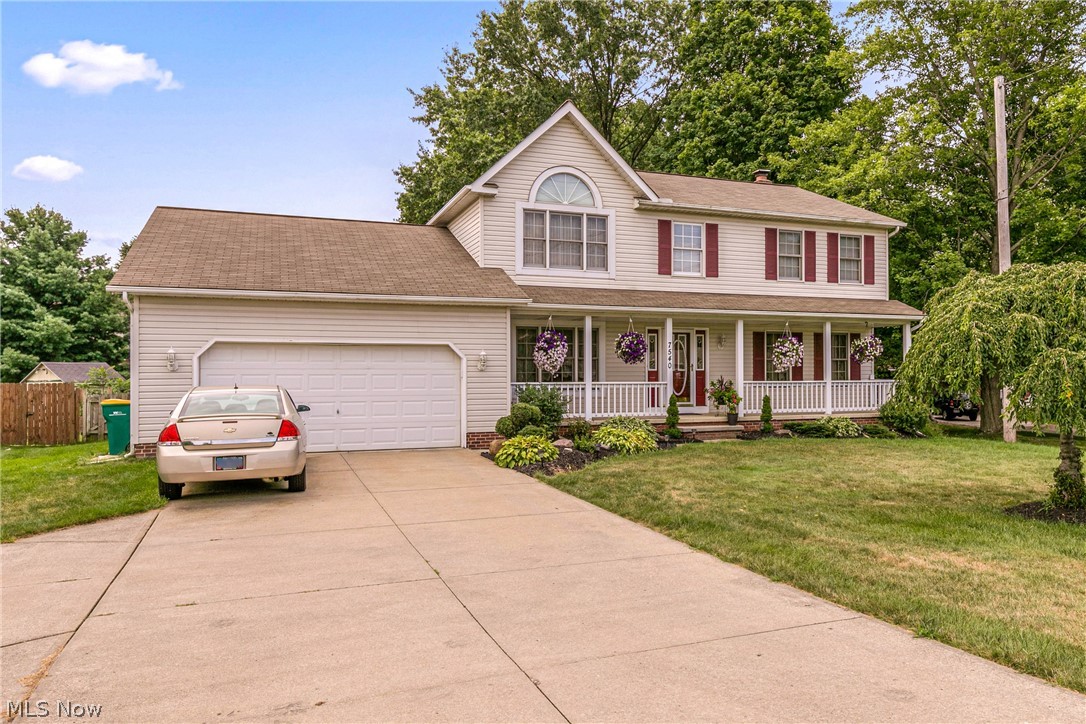 Hurry! This one won't last! Over 2600 square foot colonial with five bedrooms and three full baths! You enter into a large foyer then into a huge eat in kitchen with stainless appliances, breakfast island and loads of cabinets! Bay door to large deck overlooking a park like yard. Family room with bay window and fireplace. French doors to formal living and dining rooms. First floor laundry room. Master bedroom with vaulted ceilings, full bath and walk in closet. Attached 2.5 car garage all in excellent condition!
