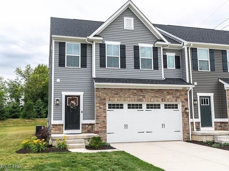 Welcome Home to this charming condo in Jackson Township and in Jackson local school district. A well maintained home with neutral decor throughout. This desirable floor plan where the living room is open to the kitchen and dining area creates a bright and spacious living space. The kitchen is beautiful with cherry stained cabinets, granite counters, and breakfast bar with room for extra seating. From the dining area sliding glass doors step out onto the large patio overlooking the expansive green space and line of pine trees. The second floor includes 3 bedrooms, 2 full baths, the laundry room and a loft area that is perfect for an office space or play room. The full basement is bright and open with plenty of room for storage or play. This ideal location is close to the park and convenient to schools and shopping. Here is where you will enjoy carefree living with the reasonable monthly fee that covers lawn maintenance and snow removal. Home warranty included.