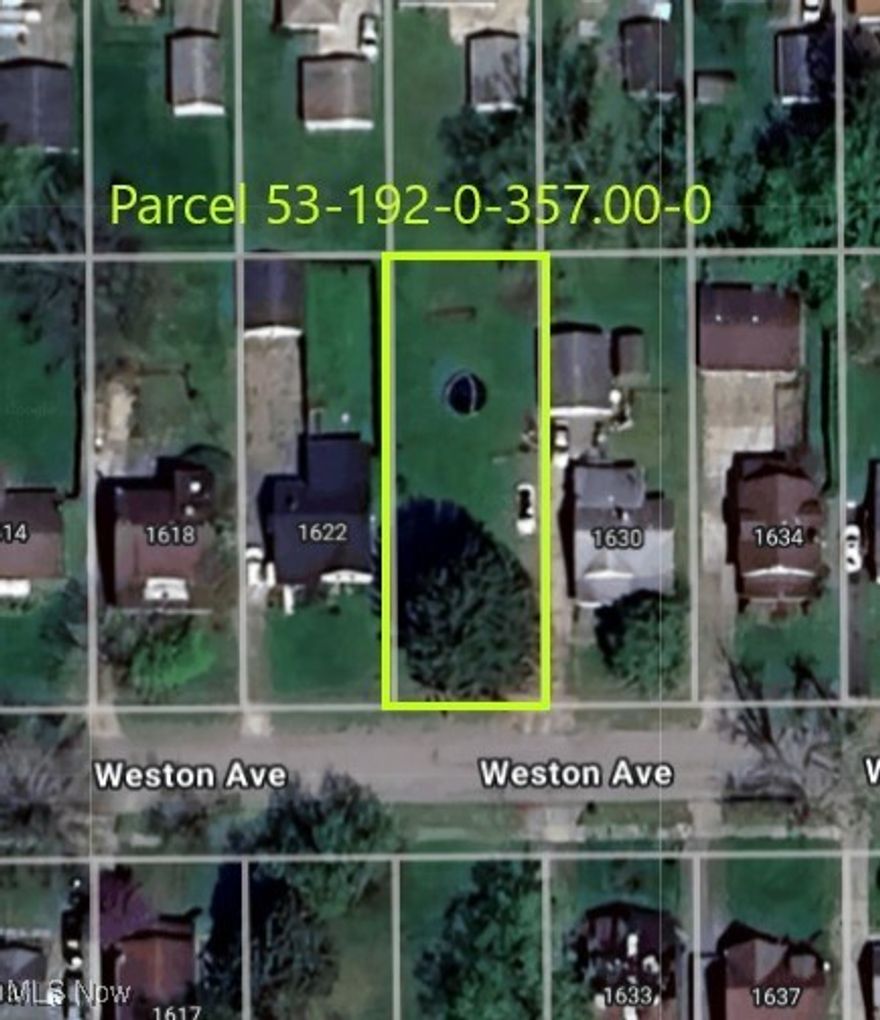 This is a great opportunity to acquire a parcel for expansion or recreation. One mostly cleared lot on Weston Ave in Brownlee Woods, utilities available at the street for your new home, storage or garage project, the possibilities are endless. Appointment required to walk the property. Owner is a licensed real estate agent in the state of Ohio.
