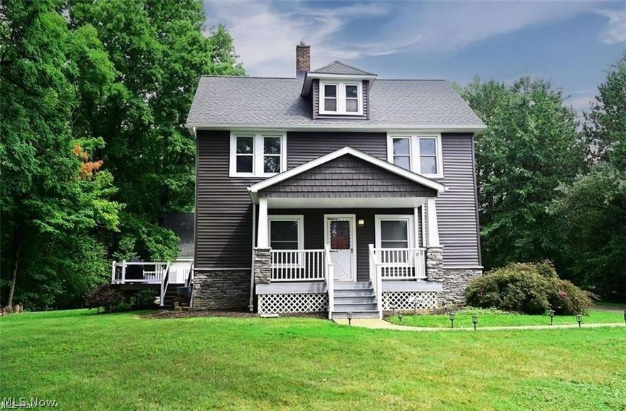 Inside this beautiful home with over 1800 square feet, you will find an oversized and updated kitchen with granite countertops and stainless steel appliances. Connected to an open family room and dining area perfect for entertaining with a built-in bar. Double doors in the dining space are connected to a brand new, spacious composite deck. Your new deck overlooks a ravine with a creek running through it on this gorgeous property of almost three acres. You will find one bedroom with a full ensuite bathroom conveniently located on the main floor of the home. Upstairs are two spacious bedrooms and an oversized, updated bathroom. On the second floor you will also have a stairway leading to an unfinished third. Updates on this home include a new walkway, new sidings and gutters (Feb 2020), a newly built front porch, as well as a new deck and landscaping (June of 2020). New windows were installed inMay of 2019 and a washer, dryer, dishwasher and garbage disposal in 2022. Pets allowed dependi