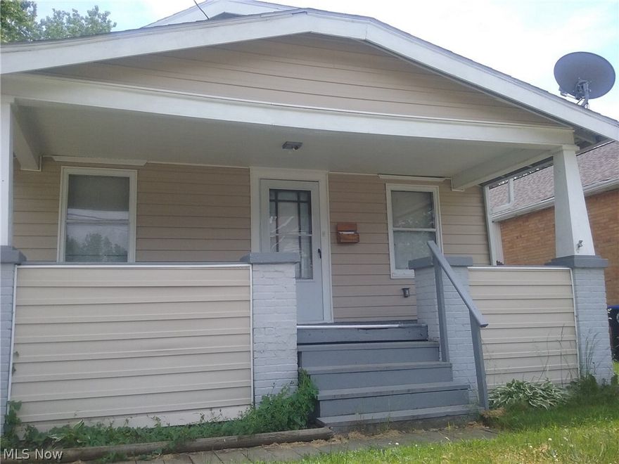 Cute bungalow with large fenced in yard ( pet friendly property), on two parcels of land. Two car garage available.  The home has had many upgrades including newer furnace and central air, two new exterior doors, and wood flooring refinished.  Call listing agent for showing.