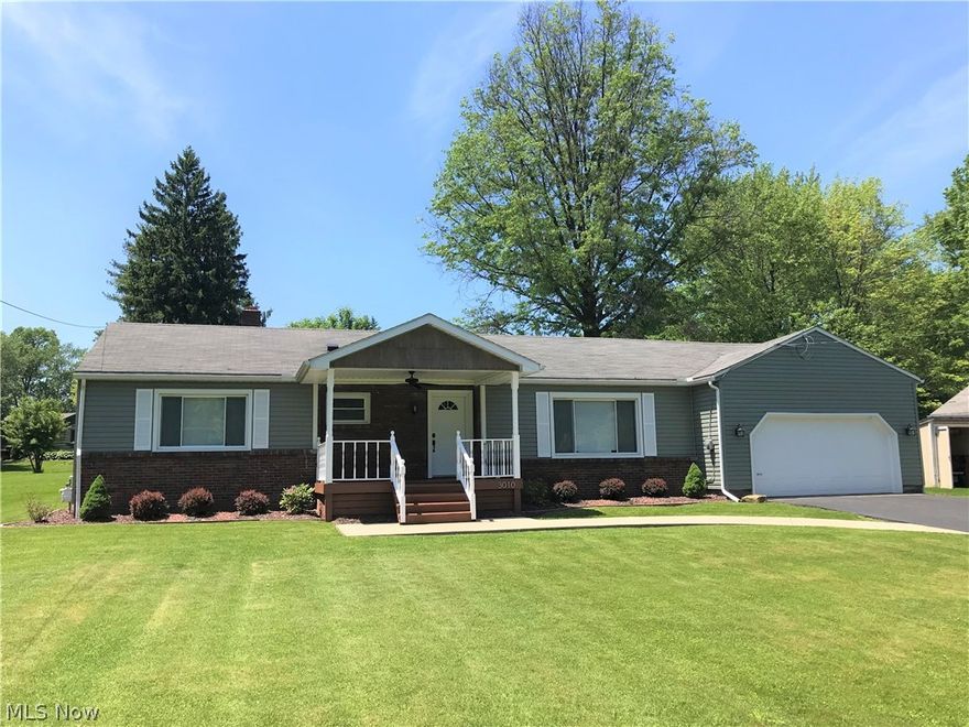 Move right in to 3010 Kirkhaven! This lovely 3BR/1.5BA ranch has been completely renovated and is just waiting for you.  This nearly 1,200sqft ranch is situated on over 1/2 an acre on a quiet Austintown street with no thru-traffic. In 2014 the majority of the interior was remodeled. The kitchen was gutted down to the studs and rebuilt with custom amish-built cabinets, granite tops, tile back-splash, and wood-laminate flooring. The main bathroom was also completely gutted and rebuilt.  All of the living area and bedrooms have been freshly painted as well as having recessed LED lighting added to hallways. There are hardwoods under all bedrooms and hallway. You will find the basement clean, dry and very inviting. The basement has been waterproofed by Ohio State Waterproofing and has a transferable lifetime warranty, for a worry free basement. A room in the basement has been partially finished with carpet and LED can lights for an extra family/play room. All rock/brick landscaping around t