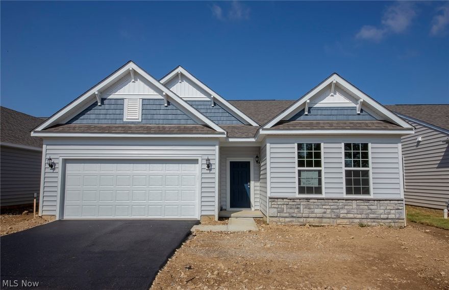 This is an amazing new 3 bed 2 bath home at the Reserve at Eagle Trace. The kitchen has SS appliances, 42'' white maple cabinets, granite counters and pendant lighting. The owners bath has 35'' cabinets, a tile shower wall and a seat in the shower. An added optional 3rd bedroom, a sunroom off of the spacious greatroom and a 2 car garage are some of the other great features. Westerville address w/Columbus taxes. Limited Maintenance free standing condo w/private drive. Put this New Build home on your must see list. This new build is ready today!