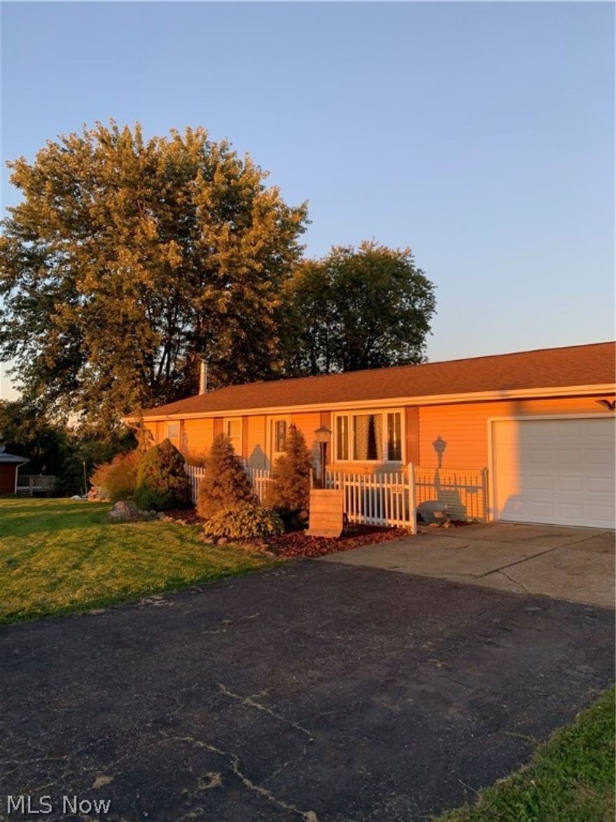 Come see this Very nice three bedroom one bath partial brick ranch home that sits on approximately an acre in a quiet country setting. Walk in the front door to a spacious, bright living room.  Kitchen has been nicely updated with attractive cabinets and a pantry.  Another pleasure is the three nice size bedrooms.  Enjoy the sunset from your front porch and see farm fields from the patio in back.  Finish the full basement to suit your needs.  Wood burner stays to supplement all electric home as needed. Current owners are moving to care for grandpa and are currently packing up their belongings and working to get things moved, so  please pardon the dust and the boxes.. Home will be vacated shortly and more pictures will be available.  You can be close to schools and shopping but still have room and a country feel.  Home is waiting on the new owner that can move in, add their personal touch and enjoy!  Call today to see this property and be home for the holidays