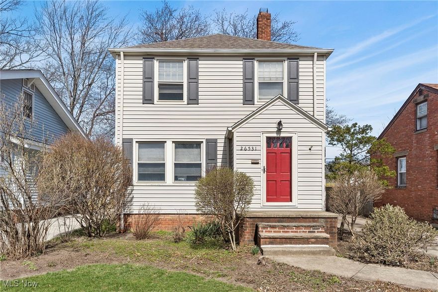 Welcome to this charming 3-bedroom, 1-bathroom home in Euclid, Ohio. Homeowner has been there for almost 36 years! Enjoy colorful landscaping when in full bloom, which was a Euclid 2023 “Yard of the Year" award winner. Whether you're relaxing or entertaining on the recently red painted deck, the fenced in maintained outdoor space is sure to impress. The 2-car detached garage offers additional storage or workspace, and the garage's roof was replaced in 2024 and garage doors are approximately 5 years old. Inside, the kitchen was fully remodeled in 2023, updated with quartz counter tops, fabuwood cabinets, and new flooring. All appliances included. Other updates include hot water tank (2016), fresh paint in living room and upstairs hallway (2025), Furnace and AC unit (approx 5 years).  Basement flooring is naturestone for durability. Basement laundry available with washer and dryer included.  Don’t miss out on making this your new home!.