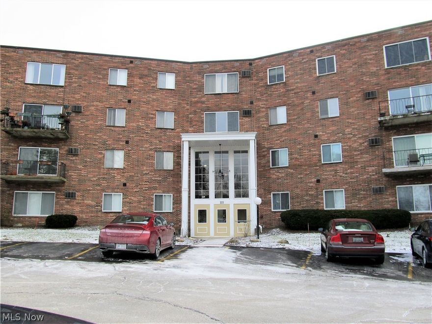 Wonderful opportunity to live at the Citadel in Chagrin Falls.  2-bedroom, 1 1/2 bath suite.  Newer carpet, windows, paint, and AC (2013.)  Updated kitchen appliances: range (2013,) refrigerator & microwave (2014,) dishwasher (2018.)  Some newer  light fixtures including ceiling fans in LR and both bedrooms.  Basic cable included w/HOA fee.  Outdoor parking.  Garage space available for an additional fee on first come first serve basis.