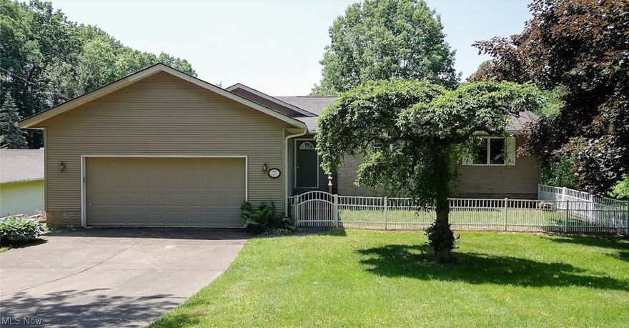 134 Spruce Dr NW, N Canton, OH 44720 is in the highly sought Willowdale Lake Country Club community! Beautiful Ranch Home, Waterfront on a double lot with 3rd lot available. Walkout Ranch built in 1992, has large yard, boat dock, includes 3 bedrooms (one currently used @ office) & huge unfinished walkout basement ready for you to use as you wish. 2 car garage, concrete driveway & plentiful parking, includes backyard storage shed, dock & separate Fishing Lot Available next door if more land is wanted for additional expansion or simply continued privacy & even more parking, includes an additional dock. Beach & Playground is an easy golf cart ride away! Lake home has Open Concept main living area with views of the water from the entire back side, including deck & walkout basement. Beautiful kitchen has plenty of dark oak cabinets, gorgeous granite countertops, designer tiled backsplash, all the appliances are included & perfect dining area to eat your grilled dinner & drink your favorite