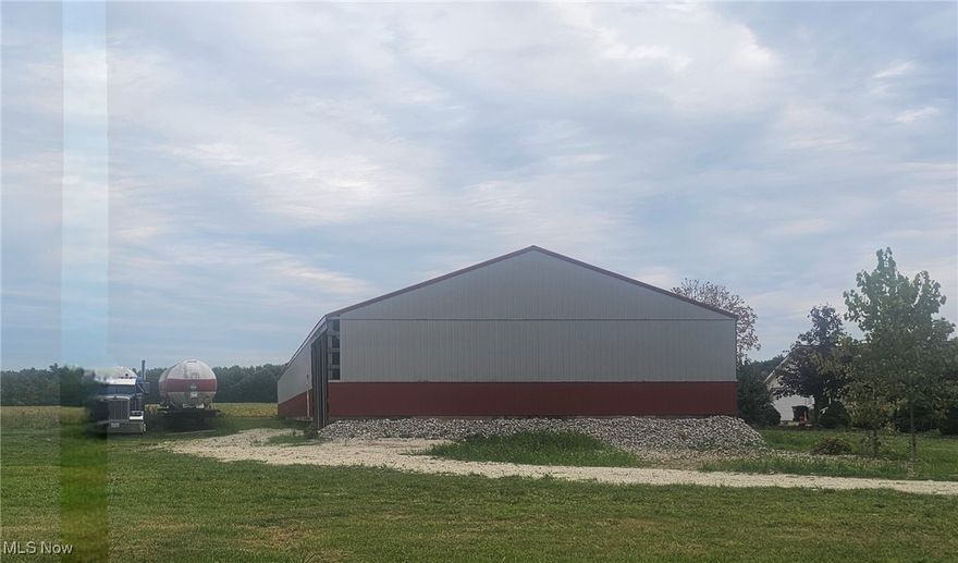 Currently, this property has a tax abatement based on its Current Agriculture Use Value "CAUV" as Agricultural Property. The buyer must apply to the Medina County Auditor by December 31, 2025, to qualify for approval with the change of use. 
 The Pole barn was built in 2017 and never finished. It was built as an Agricultural Building with an exemption, otherwise requiring a zoning and building permit. With the lot split, there is no principal building on this lot; therefore, accessory buildings are not permitted. It would require a Variance through the Board of Zoning Appeals or need to be torn down.