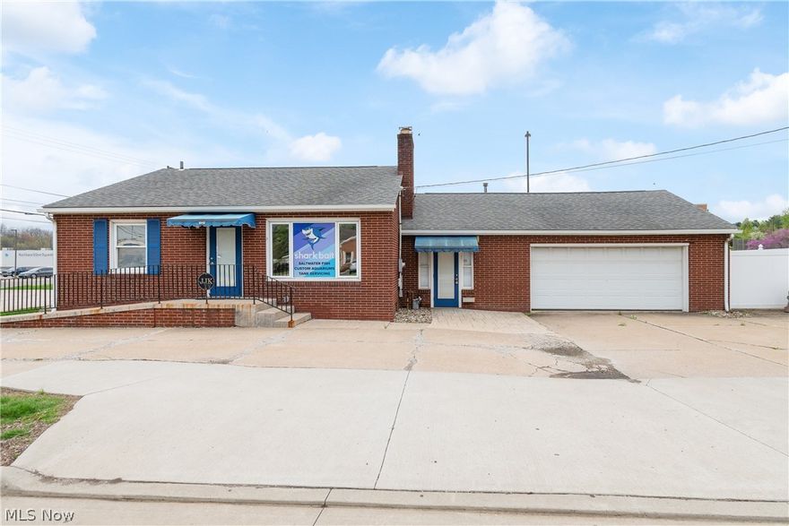 Prime corner in Belden Village!! Zoned Commercial. Currently brick building used as office 960 sq. ft. with warehouse space - garage 816 sq. ft. Total 1776 sq. ft. Lot .38 acres. Lot approximate 51 x 242. Easy access to I-77. Also available for lease.