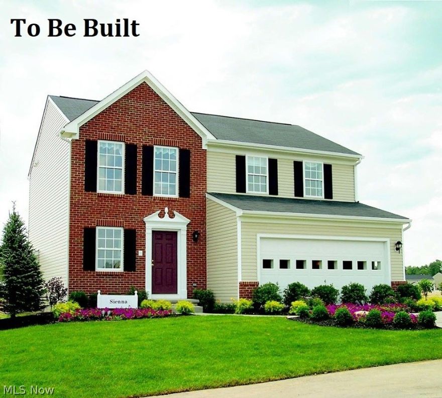 The most affordable new home community in Streetsboro, with nearby shopping, entertaining,  & easy highway access. If ever a home welcomed you with open arms, it's the Sienna.. The efficient, open floorplan on the main level is designed with busy families in mind. The foyer leads to a generously sized great room. The foyer is flanked by a staircase with extra storage underneath, a convenient powder room, and a mud room, which can also be accessed from the garage. The family room offers an optional fireplace and enough to accommodate the family, plus guests. The dining area and kitchen flow right from the family room. A walk-in pantry and ample cabinetry with under counter lighting are just some of the kitchen's highlights. Add an optional kitchen island for extra counter space is available. Upstairs three oversized bedrooms and two bathrooms are a standout. The owner's suite boasts a walk-in closet, plus its own bathroom. A laundry room is hidden away on the second floor for added conv